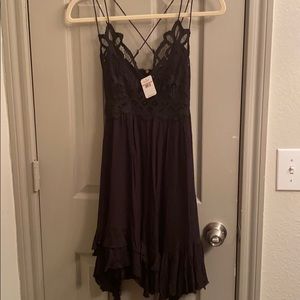 Brand New Free People Black open back Lace dress